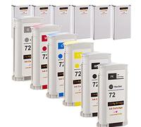 Lucky Bridge LKB 6PK Compatible HP72 Ink Cartridge Replacement with 130ML Use with designjet T1100 T1200 T1100ps T1120 SD-MFP T1120ps T2300 T610 T620 T770 Series printer (6 Pack) -UK