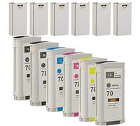 Lucky Bridge LKB 6PK Compatible HR70 Ink Cartridge Replacement with 130ML Use for Designjet Z2100 Z5200 Z3200 Z3100 Z5400 (6 Pack HP70) -UK