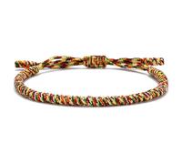 LUCKY BUDDHIST Handmade Bracelet + Buddhist Gift! Tibetan Good Luck String Armband. for Women, Men, Teens. Adjustable Size! Friendship Present. Handcrafted Rope Woven Chakra Wristband | Multi Gold