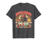 Lucky Buffalo Casino Buffalooooo Slot Machine Gambling Game T-Shirt, Men, Dark Heather Grey, Medium