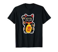 Lucky Cat charm Magic black maneki neko Money luck fortune T-Shirt