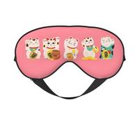 Lucky Cat,Cute Cat Sleep Mask, Eye Masks for Sleep Double-Sided, Sleep Masks for Women Men, Blackout Eye Covers for Sleeping, Travel