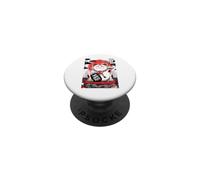 Lucky Cat Maneki Neko Japanese Sumi-e Ink Art Red Sun PopSockets Adhesive PopGrip