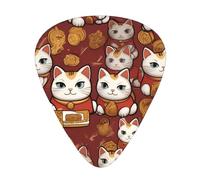 Lucky cat Printed pick set - 12 pieces, thin, medium and thick guitar picks, suitable for guitar, bass, electric guitar and ukulele
