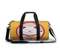 Lucky Cat Sport Duffel Bag Gym Bag Weekend Overnight Bag for Travel Camping Hiking Beach 45x23x23cm