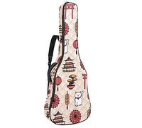 Lucky Cat Temple Umbrella Elements Guitar Gig Bag Waterproof Zipper Soft Guitar Backpack for Bass Acoustic & Classical Folk Electric Guitar Case