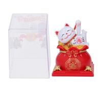 Lucky Cat Waving Arm, Maneki Neko Lucky Cat, Solar Fortune Cat Statue Decorations, Vivid and Lovely Chinese Cat, Maneki Neko Lucky Fengshui Cat, Beckoning Feng Shui Wealth Cat