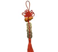 Lucky Charm 2025 Feng Shui Everyday Lucky Door Lucky Coin, Traditional Five Emperors Money Pendant Feng Shui Ornaments - Chinese Knot Tassel Charm for Wealth, Luck, and Prosperity