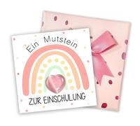 Lucky Charm Beginning School Lucky Charm Gift Encouragement Stones Lucky Charm Gift for Children with School Cone Filler and Motivational Card Suitable for Boys and Girls