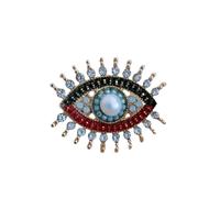 Lucky Charm Evil Eye Brooch Pin Vintage Eye Lapel Pin for Wedding Party Freshwater Pearl and Rhinestone Crystal Brooch Ladies Accessories for Shawl Scarf Buckle Sweater Cardigan-B