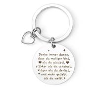 Lucky Charm First Day of School Boy Keyring Lucky Charm Gift for Graduation Small Gifts for Certificate Courage Gift Woman Lucky Charm Man Lucky Charm School Clover Leaf, black, Denke immer daran