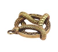 Lucky Charm Ring For Snake Year - Brass Snake Accessories Pendant Circular Design, Snake Pendant, Snake Keychain Pendant, Goth Accessories For Car Keychain Charm Snake For Good Luck