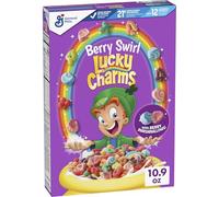 Lucky Charms Berry Swirl Breakfast Cereal with Marshmallows for Kids Breakfast, Made with Whole Grain - 309g