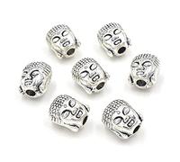 Lucky Charms for Jewelry Making 100PCS Buddha Charms Beads Meditation Ornament for Bracelet Necklace Making and Crafting Attract Wealth,Gold Cinnabar (Color : Silver)