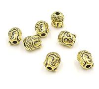Lucky Charms for Jewelry Making 100PCS Buddha Charms Beads Meditation Ornament for Bracelet Necklace Making and Crafting Attract Wealth,Gold Cinnabar (Color : Silver)