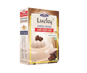 Lucky China Grass (Chocolate Flavour) | Quick & Easy |Rich & Creamy | Delicious Vegetarian Dessert |sweet pudding| Perfect for Parties & Family Desserts|100g.x3 [Pack of 3] | 300g