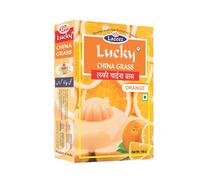 Lucky China Grass (Orange Flavour) | Quick & Easy |Rich & Creamy | Delicious Vegetarian Dessert |sweet pudding| Perfect for Parties & Family Desserts|100g.x3 [Pack of 3] | 300g