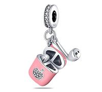 Lucky Clover Cross Honey Bee ADHD Autism Crucifix Charm Bead Pendant 925 Sterling Silver Compatible With Pandora Charm Moments Bracelet (Earphones I Love you Heart earphones Music MP3)