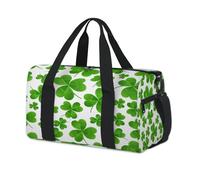 Lucky Clover Leaves Sports Duffel Bag Weekend Overnight Bag Tote Holdall Casual Travel Gym Duffel Bags for Kids Girls Boys Women Men