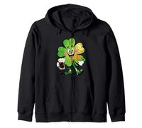 Lucky Clover Parade Cheerful Irish Design Zip Hoodie
