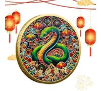 Lucky Coin 2025 Year of the Snake, Year of the Snake Commemorative Coin, Gold Plated Small Collectible Coin - Decorative Lucky Coin, Compact Collector's Coin, Coin