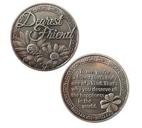Lucky Coin for Special Occasions - Good Luck Coins | Engraved Special Message, Keepsake Gift Set, New | Coin Token Charm for Family, Friends, Relatives Or Someone Special (Dearest Friend)