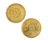 Lucky Coin, Good Luck Coin, Double Sided, Elephant, 4 Leaf Clover, Rabbit, Horse Shoe, ray of Sunshine- 1.5 inches (Gold)