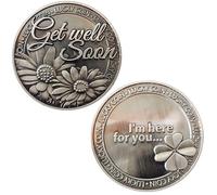 Lucky Coin Sentimental Good Luck Coins Engraved Message Keepsake Gift Set Charm (Get Well Soon)