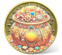 Lucky Coin with Protective Case - Good Luck & Prosperity Token, Four Leaf Clover Design, Motivational Gift for Friends & Family