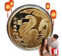 Lucky Coin, Year of The Snake Small Coin, Collectible Commemoration, Lunar Year Challenge Coin, Chinese Souvenir for Enriching Collectors