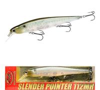 LUCKY CRAFT Slender Pointer 112MR, Jerk Bait, Freshwater Bass Fishing Lures, Suspending, 4ft Depth, Smallmouth, Striped, Bass Fishing Gear, 338 Live Ghost Minnow
