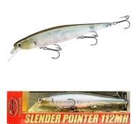 LUCKY CRAFT Slender Pointer 112MR Suspending Jerkbait, 4.4” Bass Fishing Lure with 3 Treble Hooks, Freshwater Crankbait, Fishing Gear for Tackle Box, 538 NC Ghost Minnow