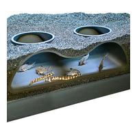 Lucky Critter Aquarium Underground Tunnel Cave Natural Curve Two Hole | Viewing Fish & Shrimp Under Gravel Tunnel | Fish Tank Decor Decoration Hideout Perfect for Corydora Catfish, Kuhli Loach, Pleco