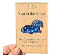 Lucky Crystal Horse, A Symbol of Strength New Beginnings 2026, Little Horse Pocket Hug With Meaningful Gift Cards For Friends, Family, Acrylic Horses Figurine Desk Decor for Home Office (Blue)