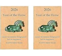 Lucky Crystal Horse- Symbol of Strength, Progress & New Beginnings,Elegant Horse Decor for Desk or Shelf,Lucky Horse Crystal Figurine with Card,Good Luck Gifts for Friends & Family (2pcs)