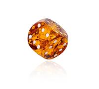 Lucky Cube Made of Amber 6 Eyes on Each Side 17 x 17 mm Cognac Baltic Amber Unique Gift
