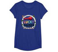 Lucky Dauber Bingos Charm Clover Game Night Fun T-Shirt, Girls, Royal Blue, XS
