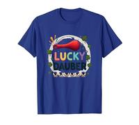 Lucky Dauber Bingos Charm Clover Game Night Fun T-Shirt, Men, Royal Blue, L