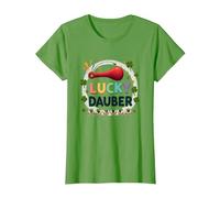 Lucky Dauber Bingos Charm Clover Game Night Fun T-Shirt, Women, Grass, M
