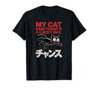 Lucky Day Cat - Retro Anime Chance Graphic T-Shirt