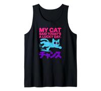 Lucky Day Cat - Retro Anime Chance Graphic Tank Top