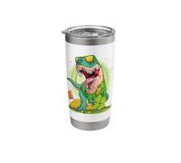 Lucky Dinosaur T-Rex Leprechaun Clover Irish Sunglasses Stainless Steel Insulated Tumbler