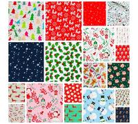 Lucky DIP - 5 x Polycotton Fabric Bundle - Vintage Floral Nautical Christmas Polka Bundle Dress Remnants Metre - Sewing Quilting - Simply Sew Crafty™ (Christmas, Fat Quarters)