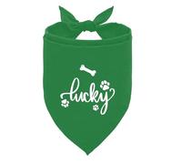 Lucky Dog Bandana, Green Dog Bandana, Pet Dog Triangle Scarf, Pet Scarf, Gift for Dog Lover, Pet Dog Scarf Accessories, Suitable for Girls or Boys Small and Medium Dogs Cats Pets (F32)