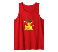 Lucky Duck: Charming St. Patrick's Day Rubber Ducky Tank Top, Men, Red, L