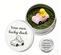 Lucky Duck Driving Test Gift - Good Luck Gift for Learner New Driver Gifts Passed Driving Test G-ifts for Her Him-Just Passed D-riving T-est G-ifts Duck G-ifts in a Tin with Inspirational Quote (Pink)