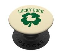 Lucky Duck Shamrock St. Patrick's Day Varsity Green Letters PopSockets Adhesive PopGrip