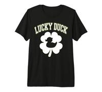 Lucky Duck Shamrock Varsity Letters St. Patrick's Day Premium T-Shirt