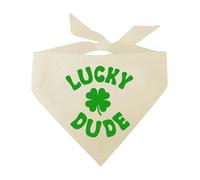 Lucky Dude St. Patrick's Day Dog Bandana (Natural, OS 1207)