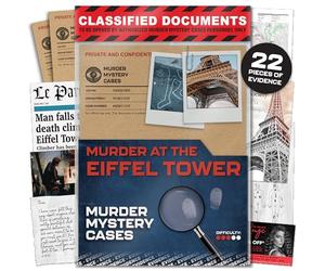 Lucky Egg MMC Death in the Eiffel Tower - Thrilling Murder Mystery Games for Adults in Paris - 22 Realistic Evidence Pieces, 150 Min Gameplay (3/5 Difficulty) - Cold Case Files Game for 1-10 Players